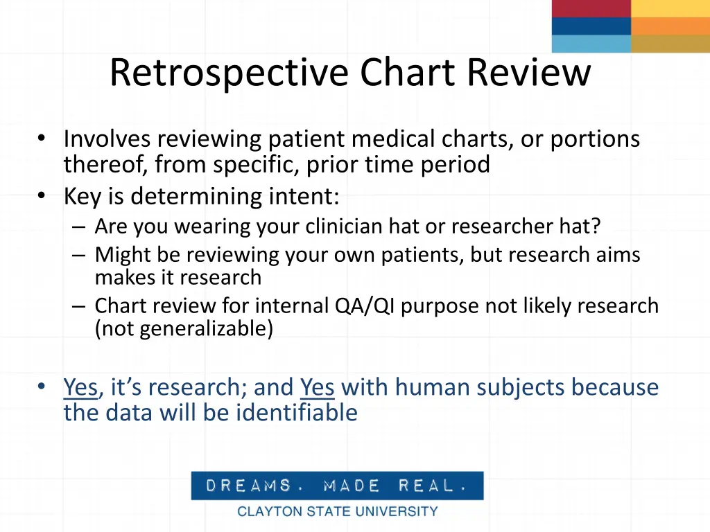 retrospective chart review