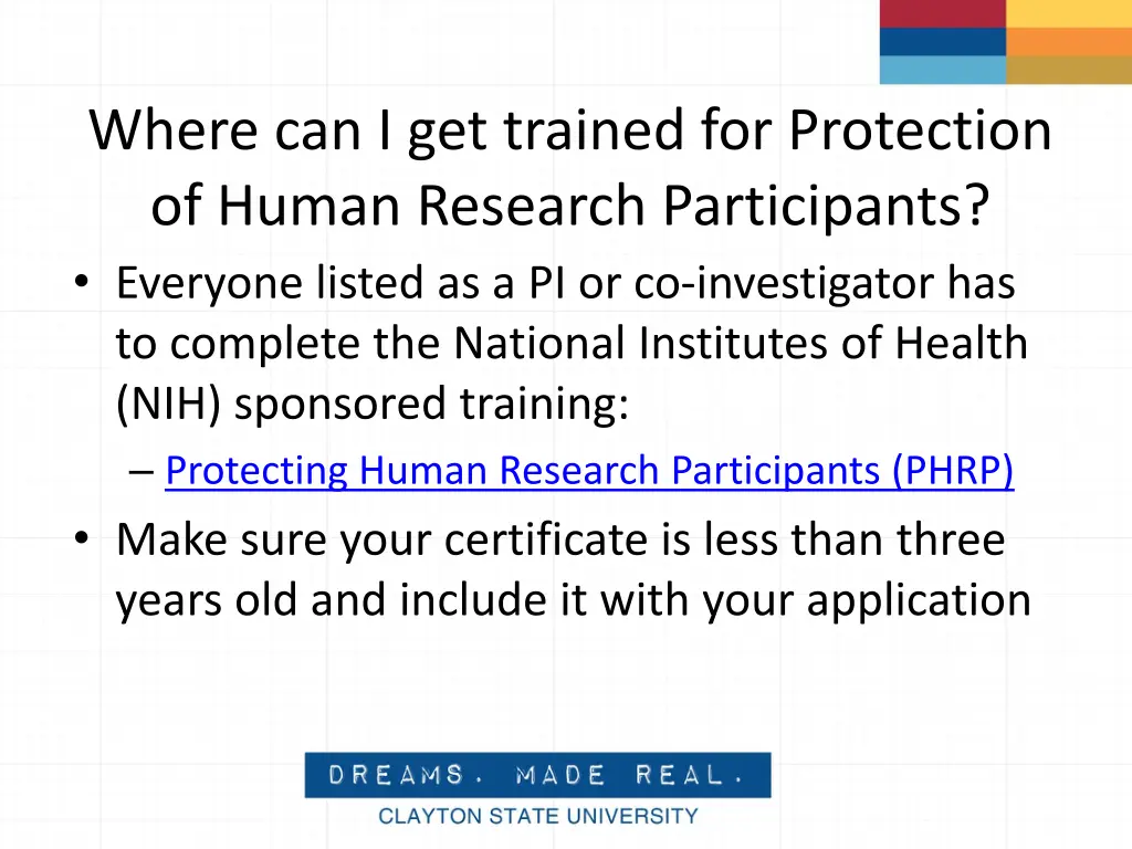 where can i get trained for protection of human