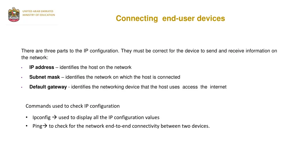 connecting end user devices