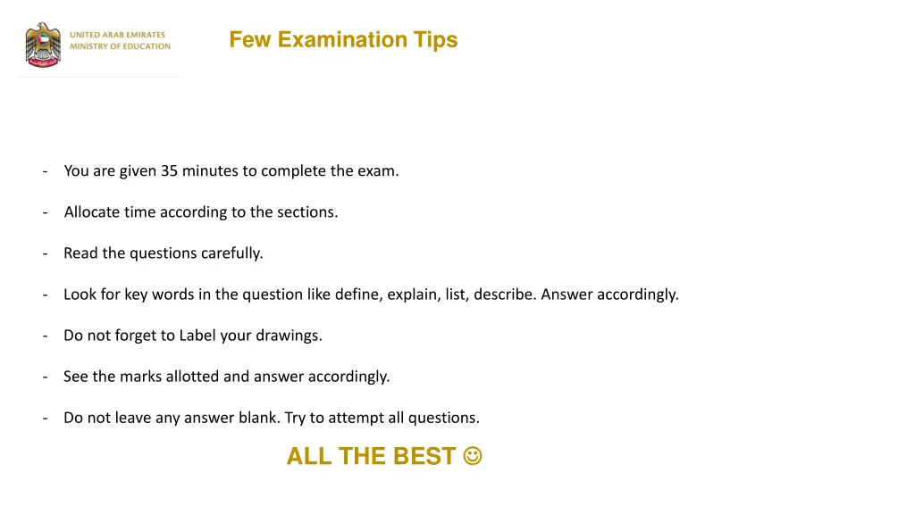 few examination tips