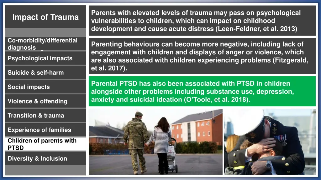 parents with elevated levels of trauma may pass