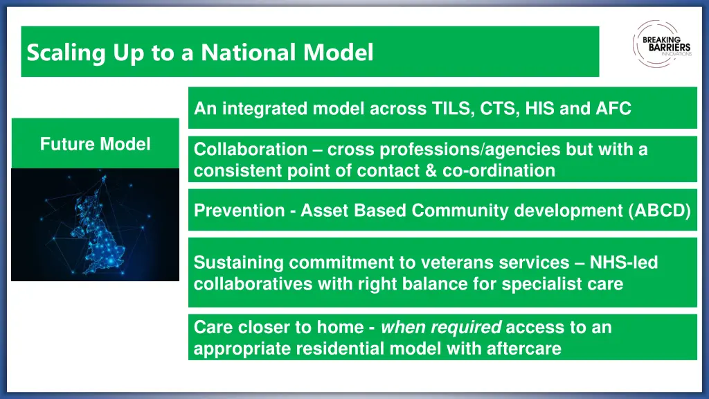 scaling up to a national model