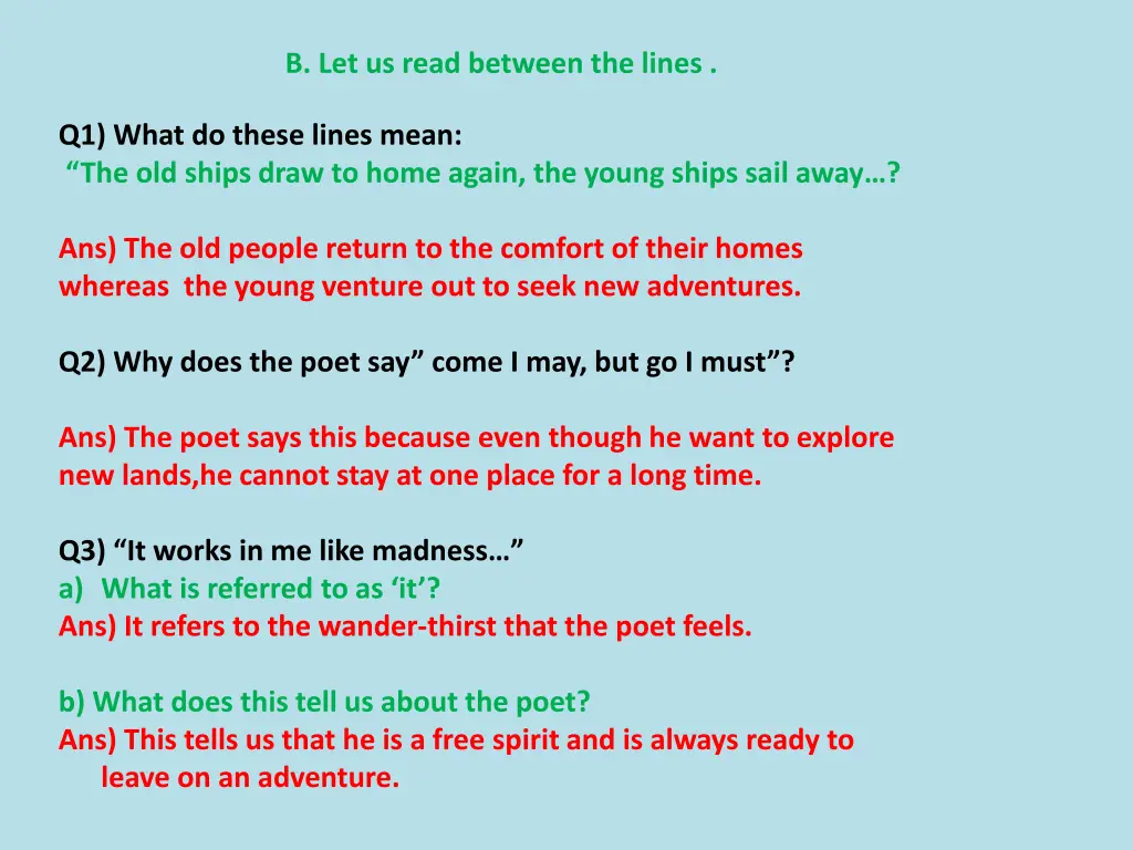 b let us read between the lines