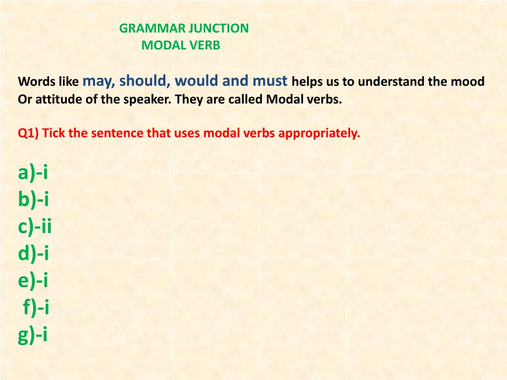 grammar junction modal verb