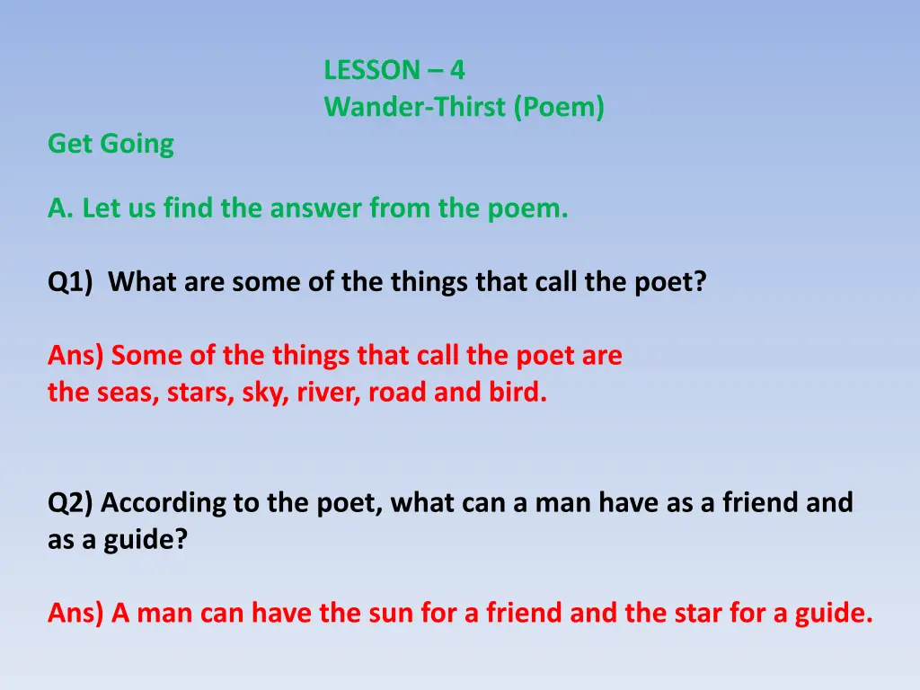 lesson 4 wander thirst poem