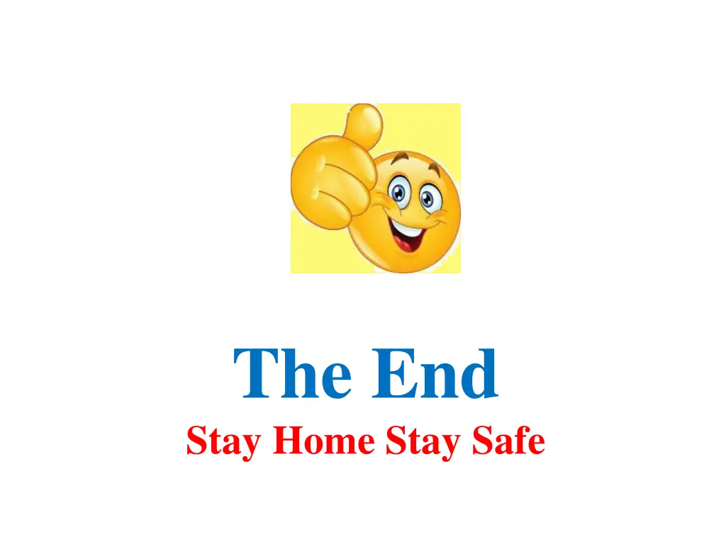 the end stay home stay safe
