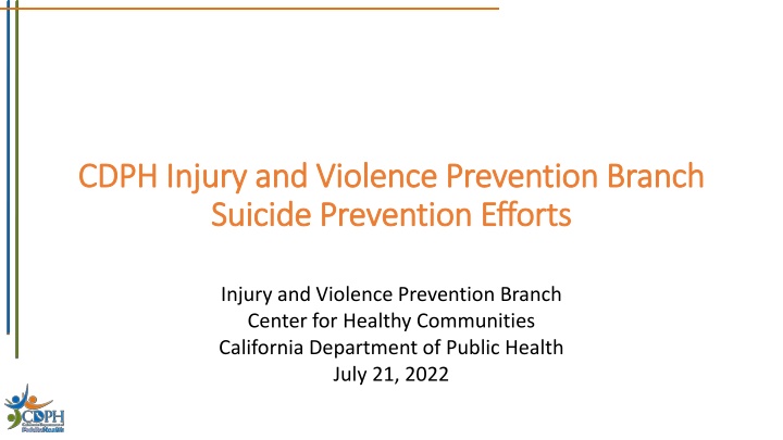 cdph injury and violence prevention branch cdph