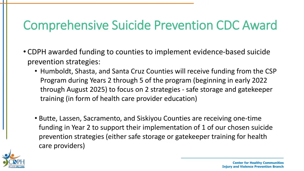 comprehensive suicide prevention cdc award 1