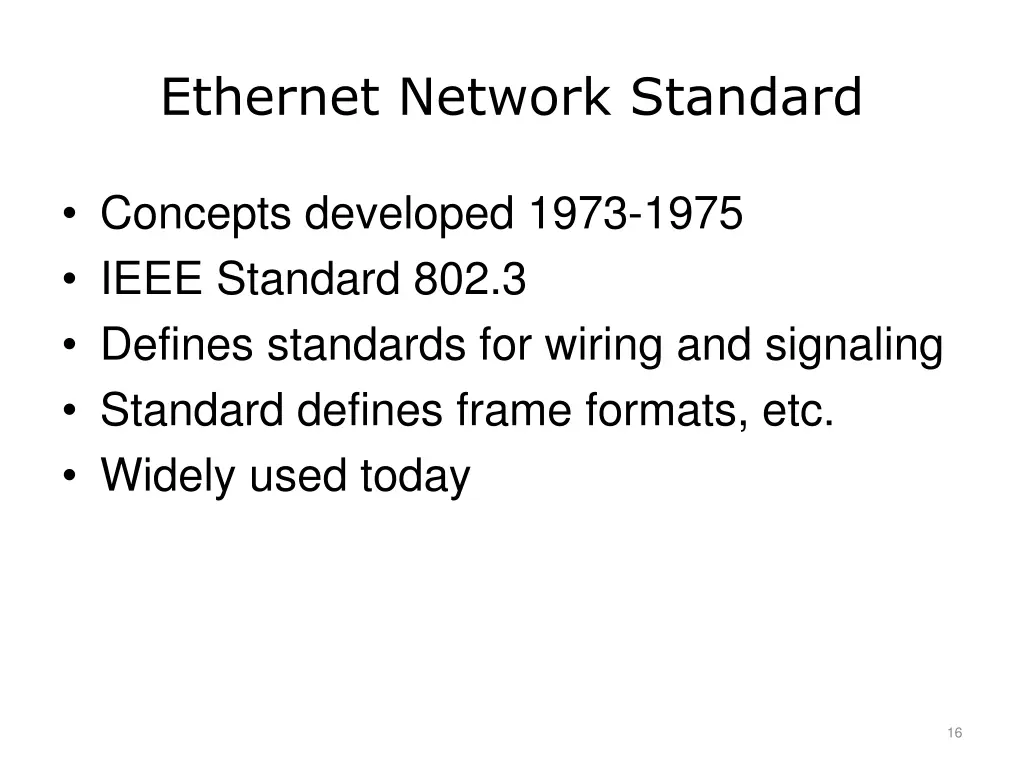 ethernet network standard