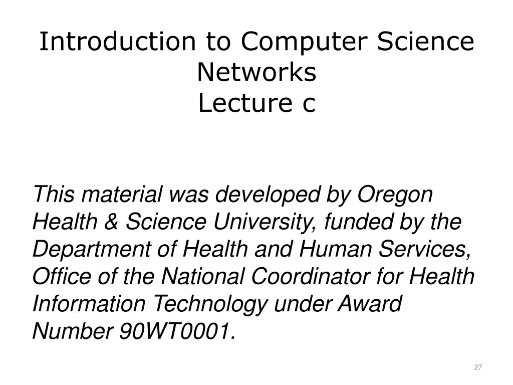 introduction to computer science networks lecture