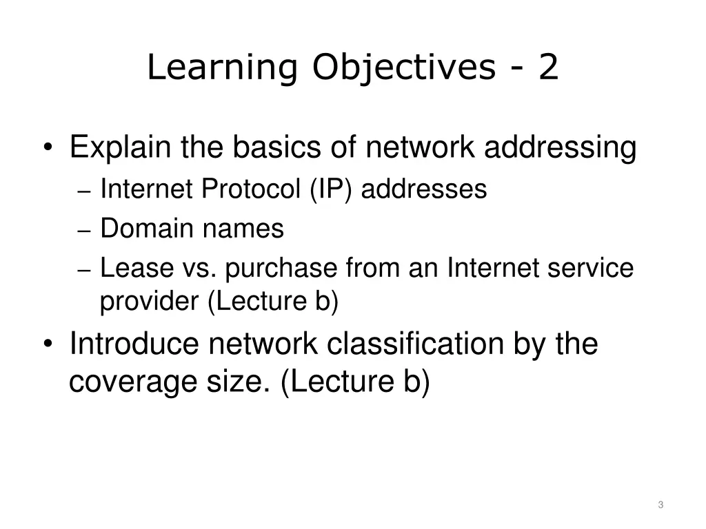 learning objectives 2