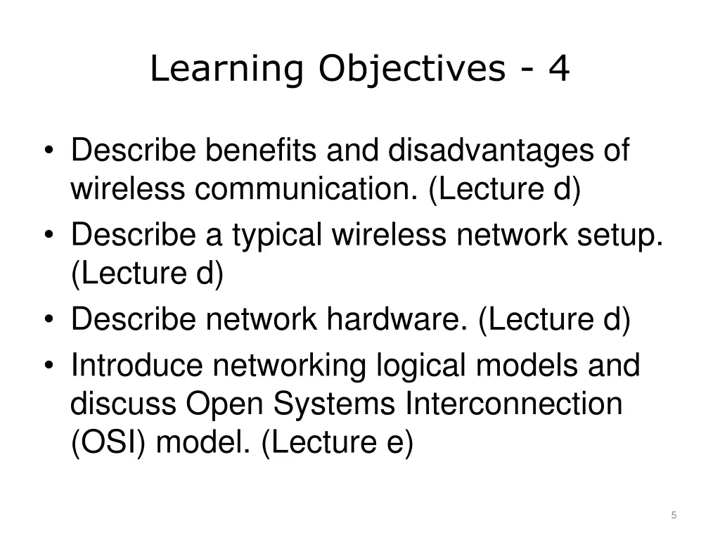 learning objectives 4
