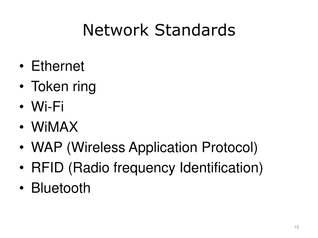 network standards