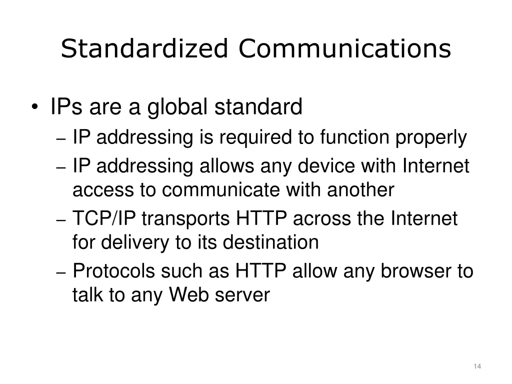 standardized communications