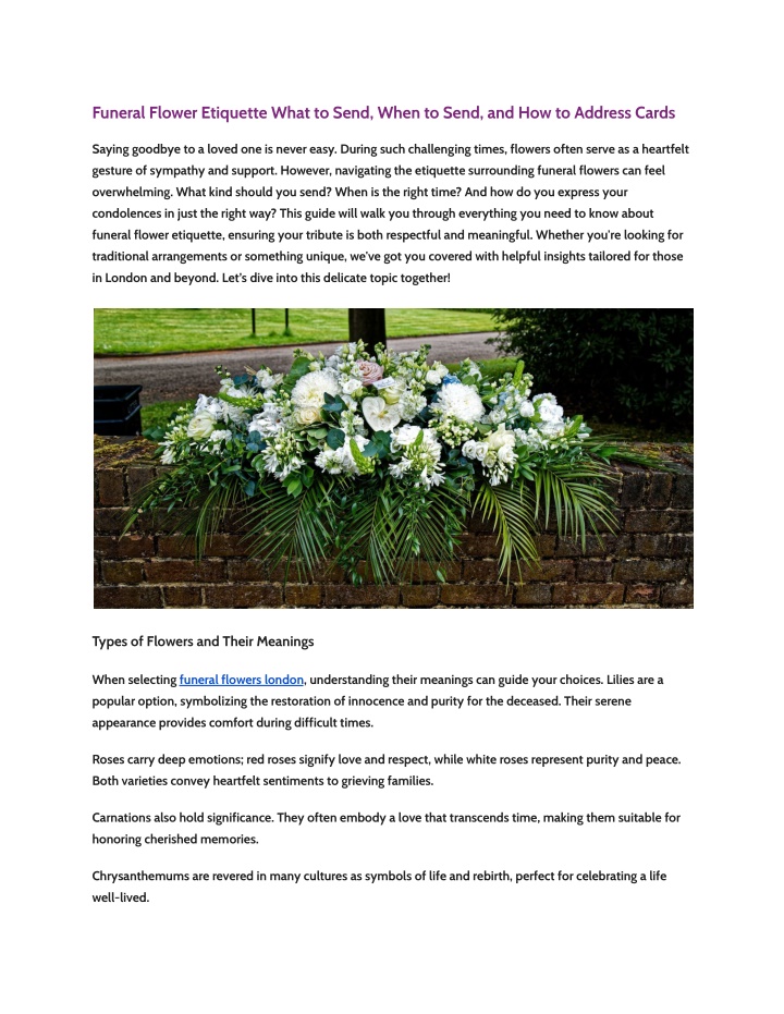 funeral flower etiquette what to send when