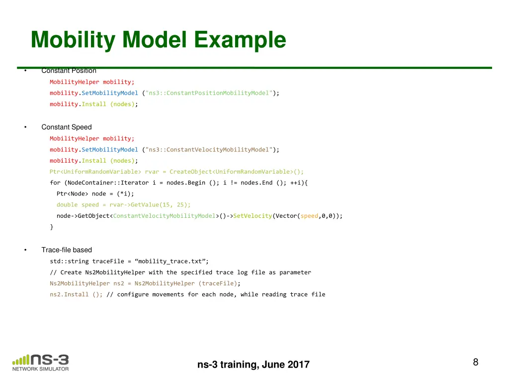 mobility model example