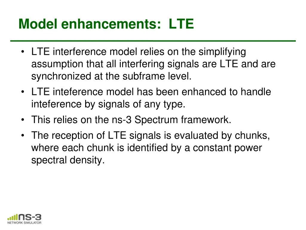 model enhancements lte