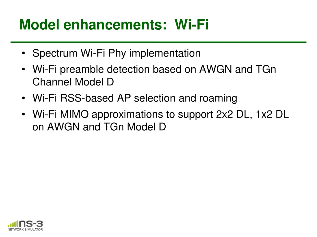 model enhancements wi fi