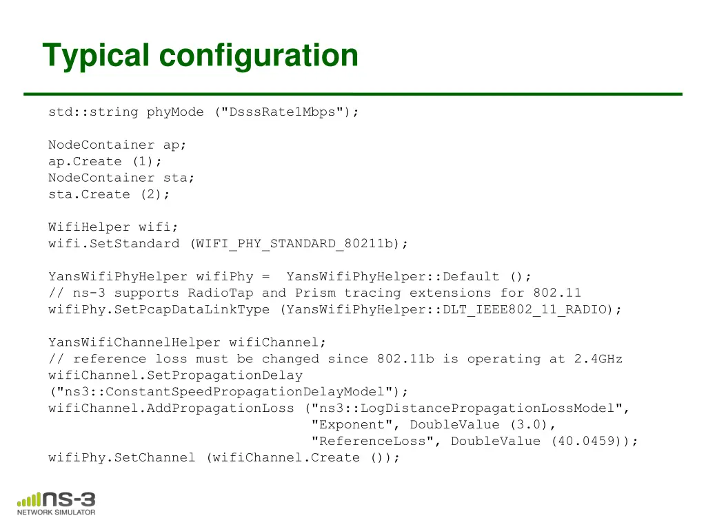 typical configuration