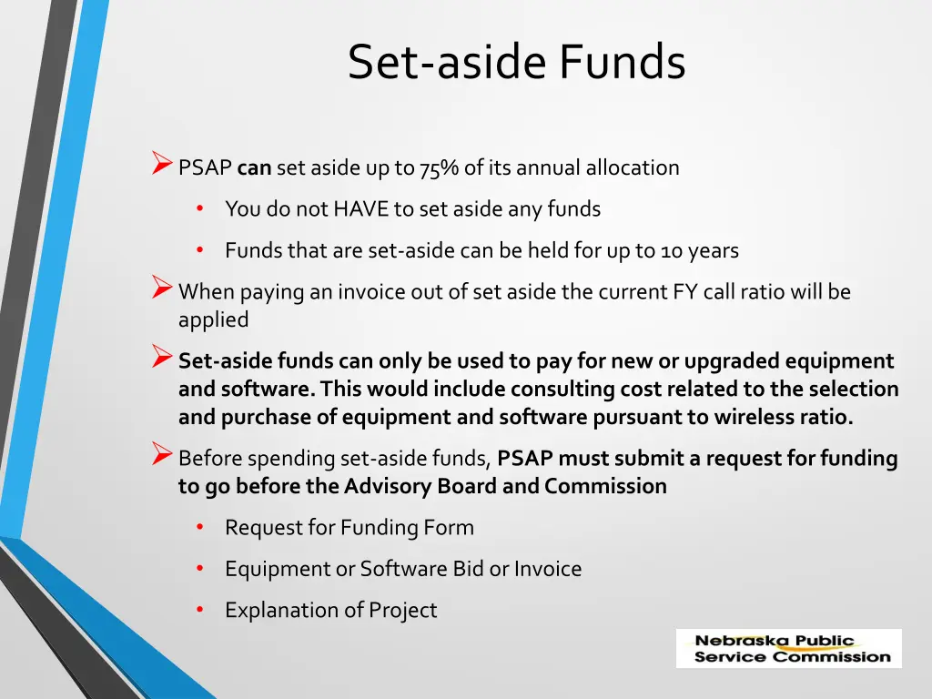 set aside funds