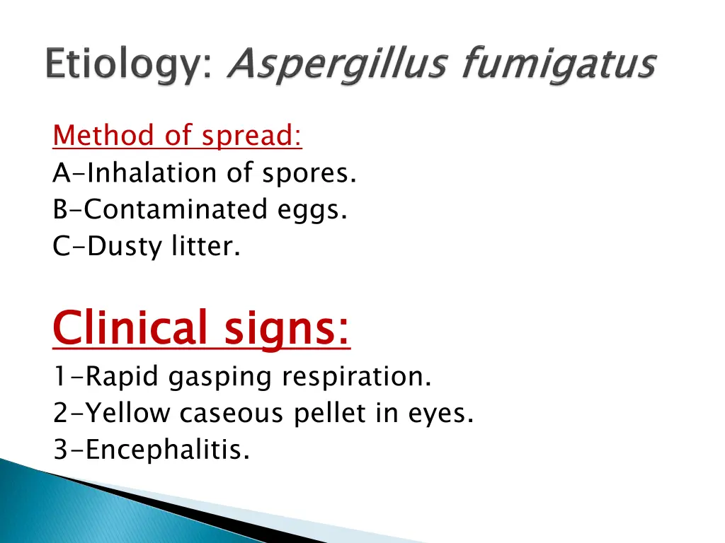 method of spread a inhalation of spores