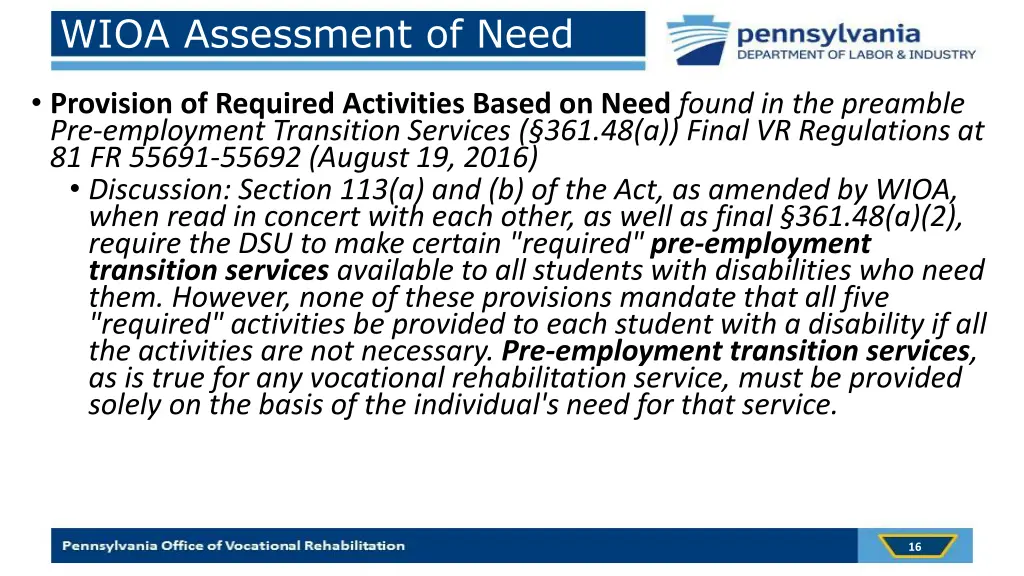wioa assessment of need