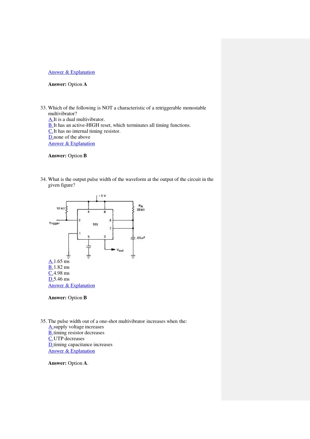 answer explanation