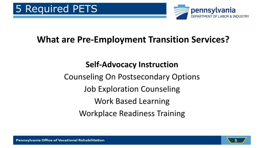 5 required pets