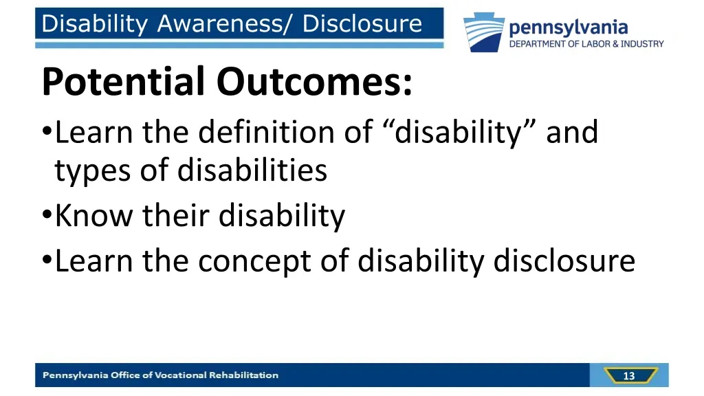 disability awareness disclosure