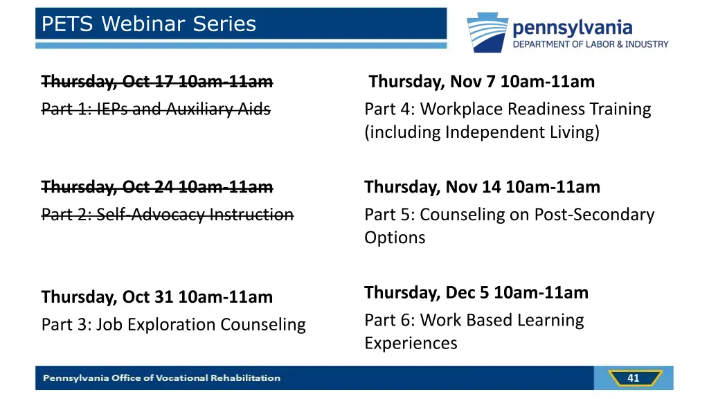 pets webinar series