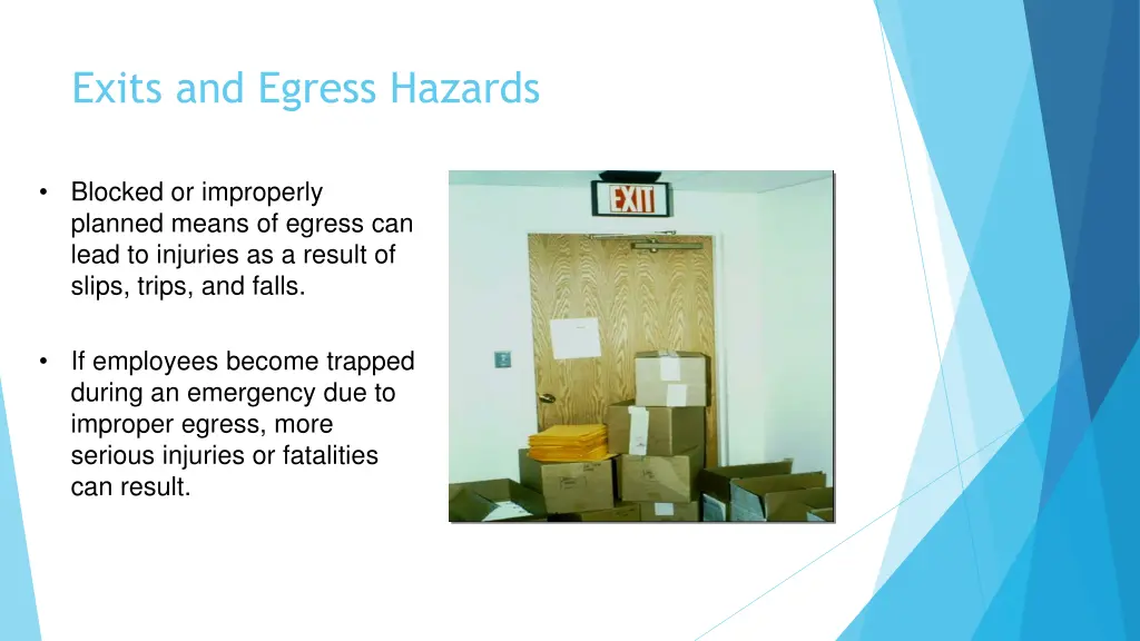 exits and egress hazards