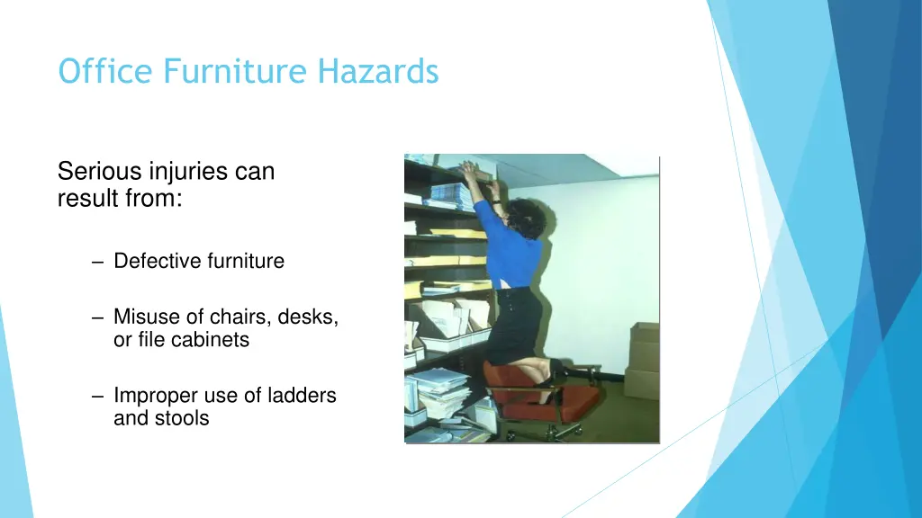 office furniture hazards