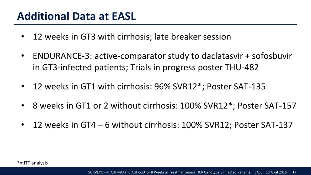 additional data at easl