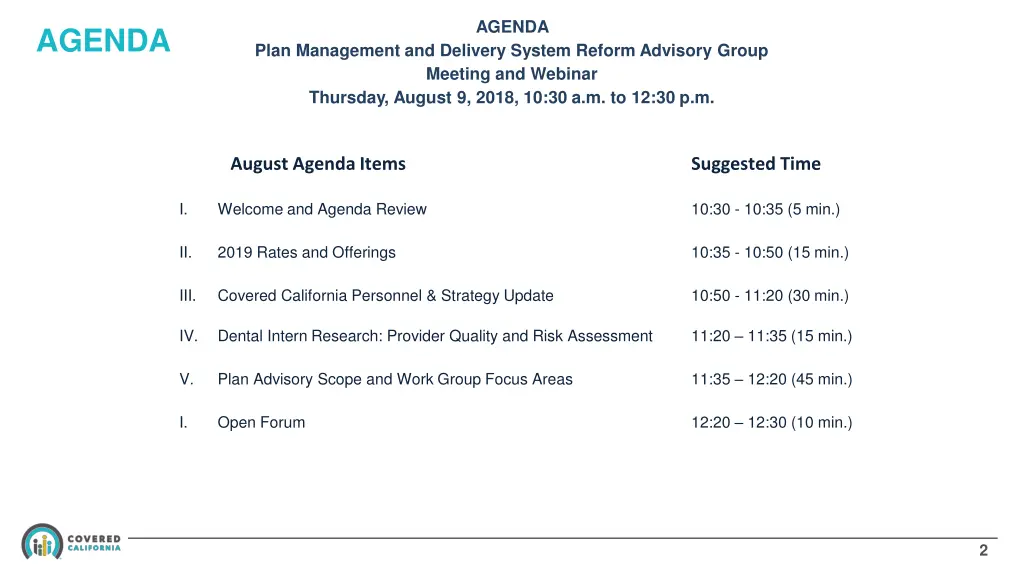 agenda
