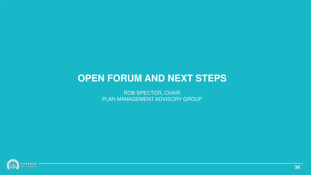 open forum and next steps