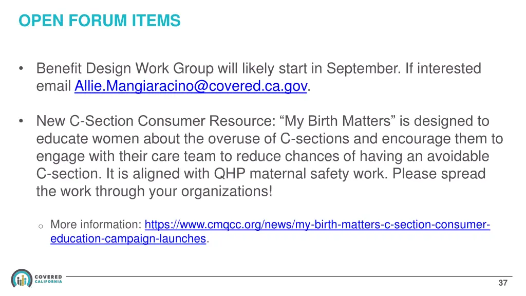 open forum items