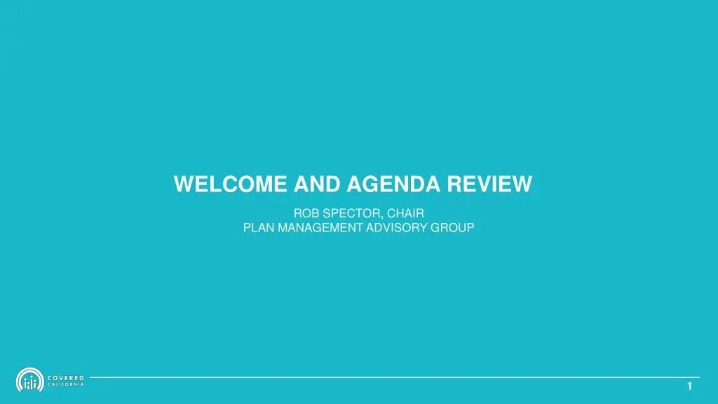 welcome and agenda review