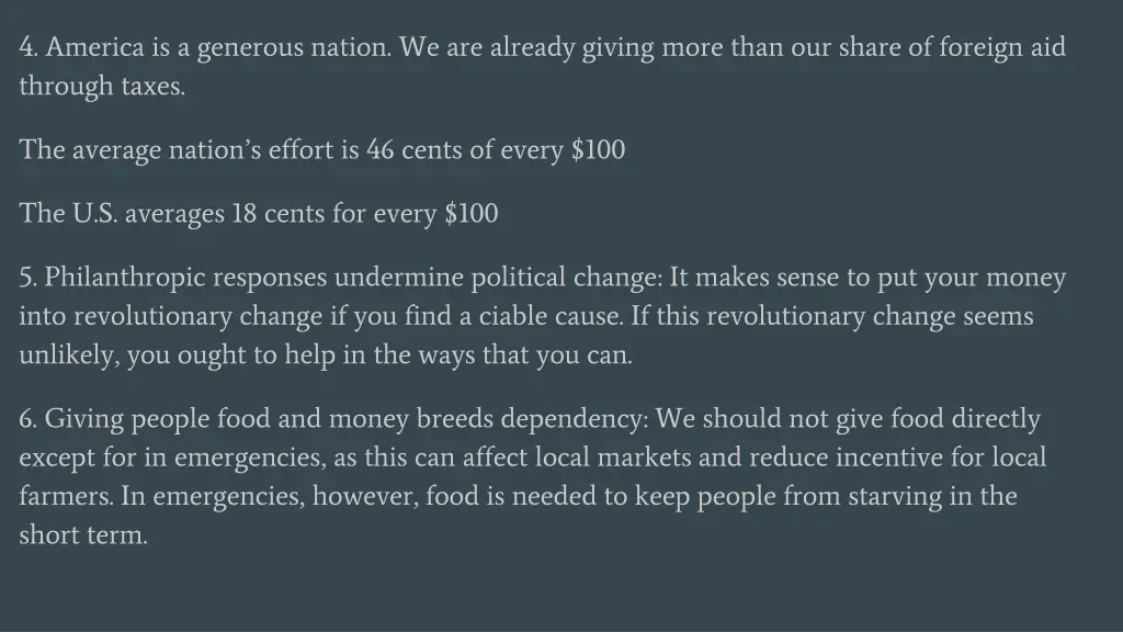 4 america is a generous nation we are already