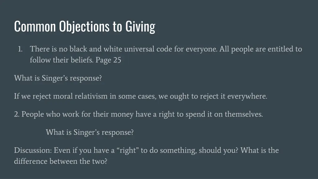 common objections to giving