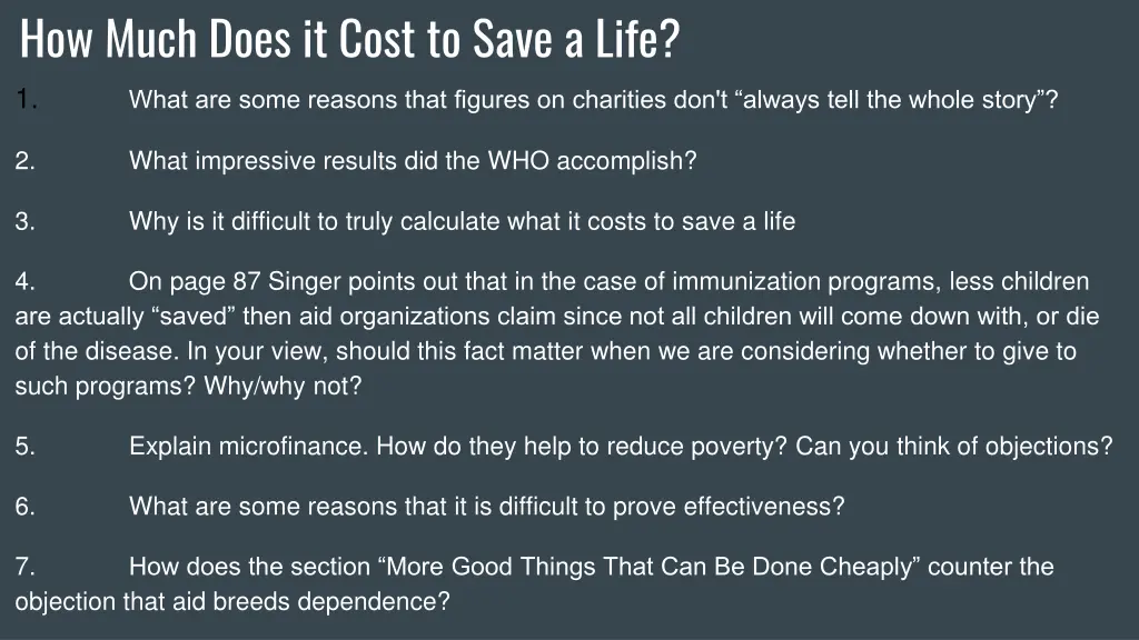 how much does it cost to save a life 1 what
