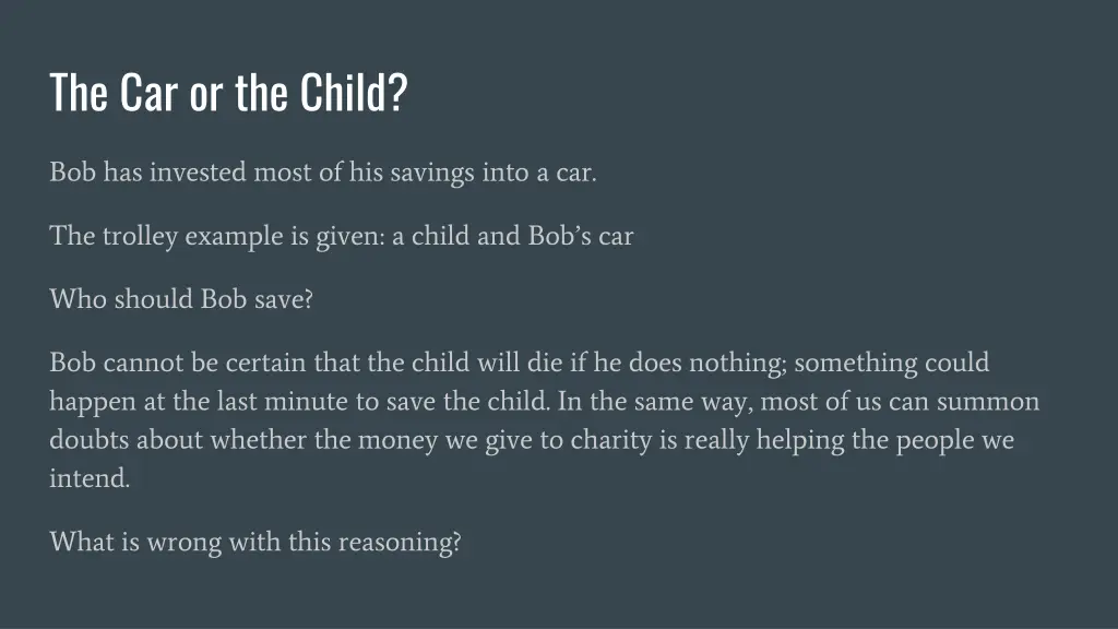the car or the child