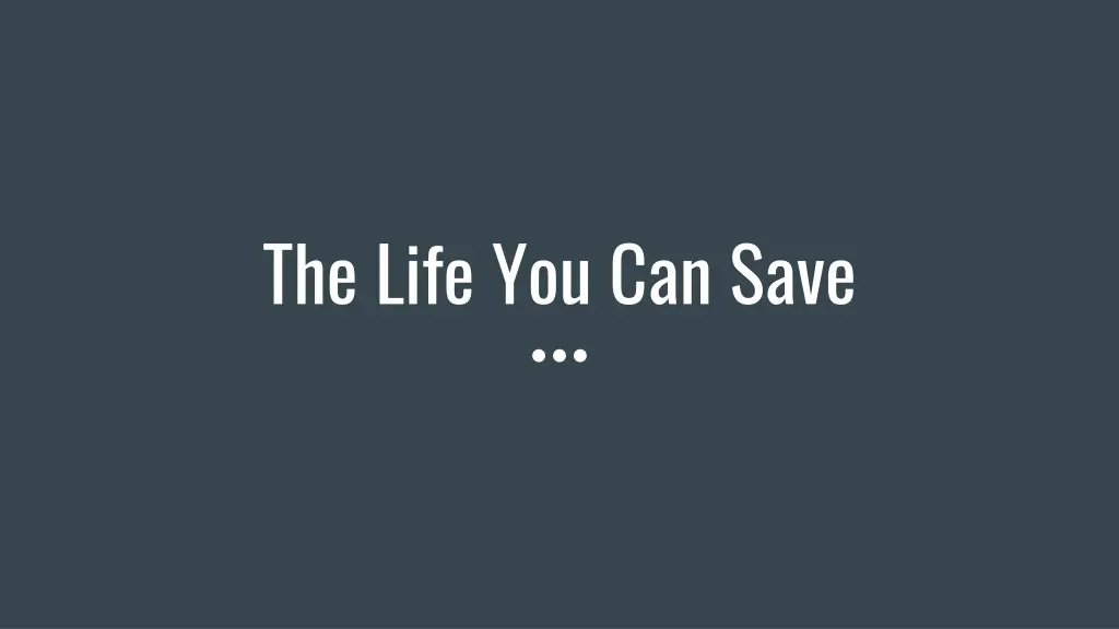 the life you can save 1
