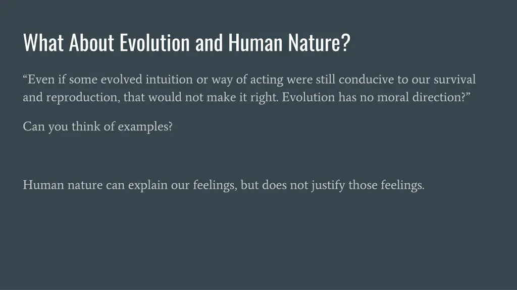 what about evolution and human nature