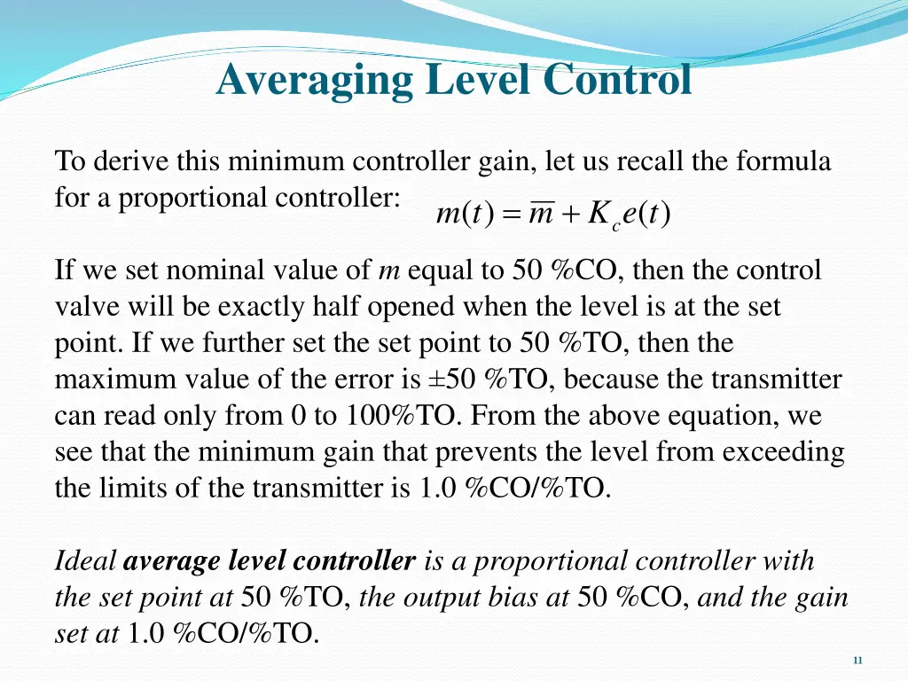 averaging level control 1