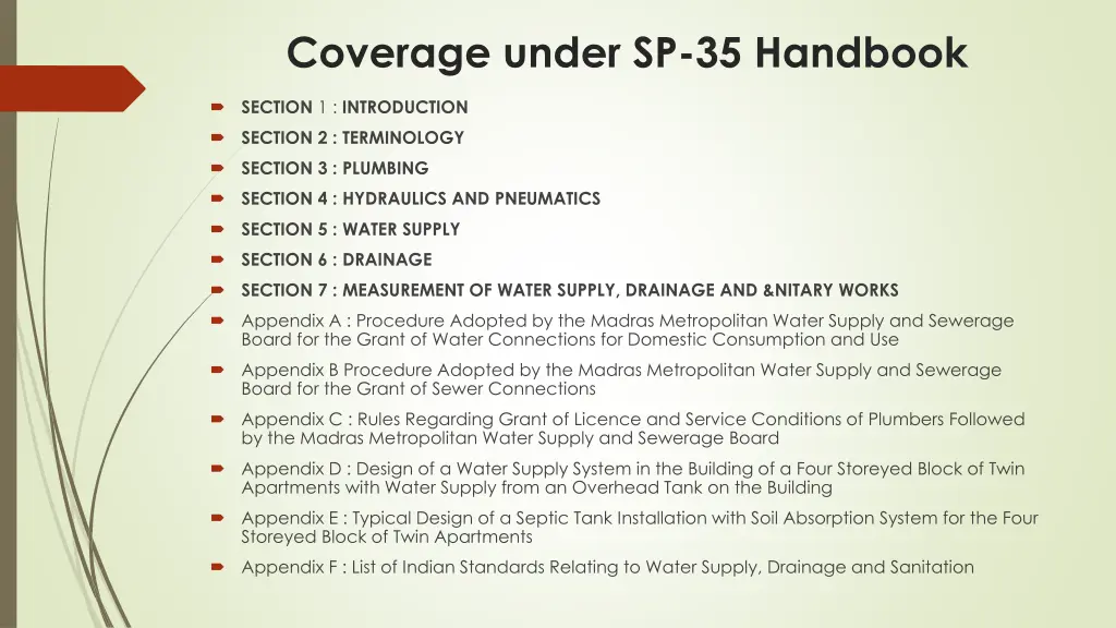 coverage under sp 35 handbook