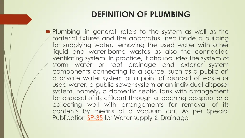 definition of plumbing