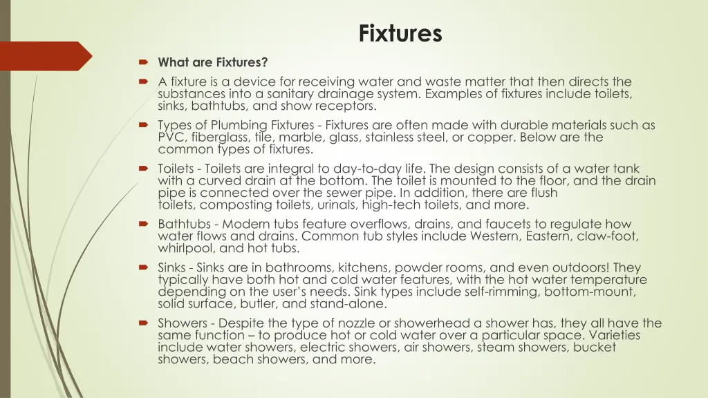 fixtures