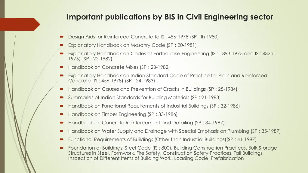 important publications by bis in civil