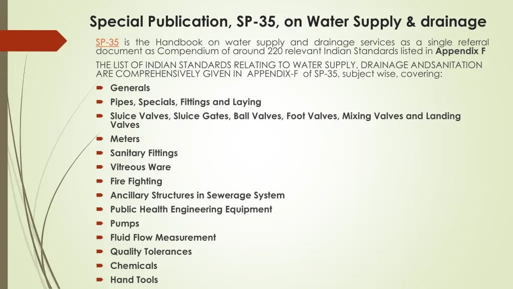 special publication sp 35 on water supply drainage