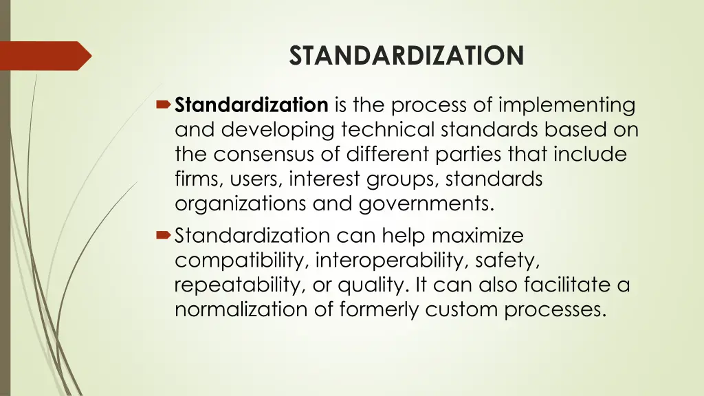 standardization